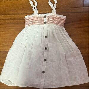 White Button-Down Linen Dress